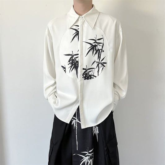 [Illustrated series] ★China style shirt★ 2color tops, bamboo, unique design, unisex, men's, easy to match