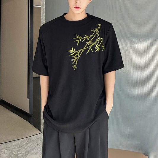 [ZHUIYI Series]★China style T-shirt★ 2color tops unisex men's bamboo short sleeve shirt black white ML XL