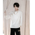 Load image into Gallery viewer, [Kyoto Series] ★China Style Shirt★ Tops Embroidered with Chain Men's White Men's Long Sleeve
