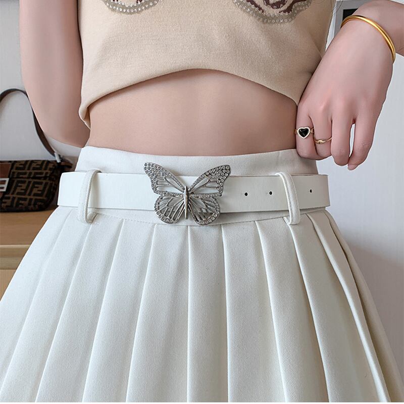 [FENGLIN Series]★Skirt with belt★ 2color bottoms mini length sexy white black black white fashion