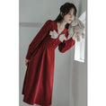 Load image into Gallery viewer, [Shoujo Series] ★One Piece★ 2color Literary Style Easy to Match Ribbon Red Black V-Neck
