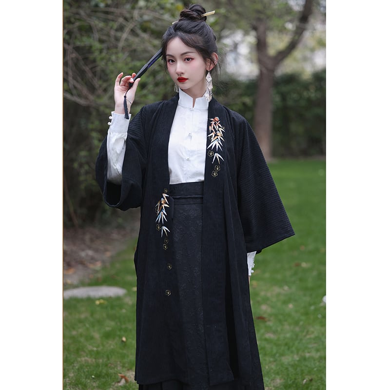 [WUJIA Series]★China style outerwear★Spring/summer embroidery Chinese elements Improves temperament Casual wear Black Easy to match