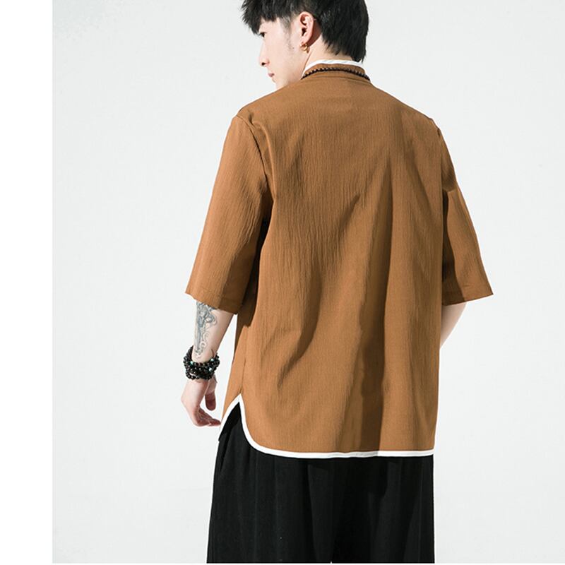 [JIUTIAN Series]★China style shirt★ Tops 3color Unisex Men's Large Size Simple Casual