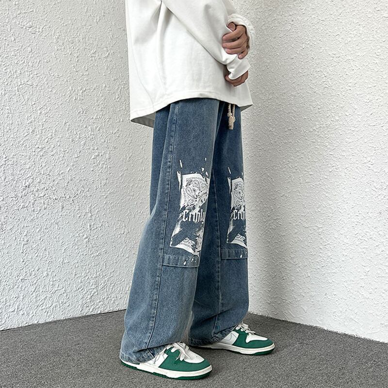 [HUICHUN Series]★Denim Pants★ 2color Casual Pants Trousers Bottoms Large Size Unisex Men's Switchable Blue Black