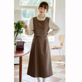 Load image into Gallery viewer, [Shokensho Series] ★One Piece★ Fake Layered Women's Cute Retro Autumn Clothes Coffee Color
