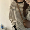 Load image into Gallery viewer, [KEKELI Series] ★Long sleeve shirt★ 2color tops Loose horizontal striped striped pattern Casual Easy to match
