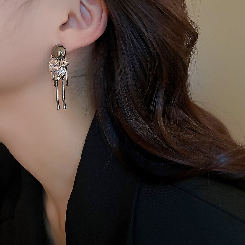 [Mukou Series] ★Earrings★ Pair of earrings, women's accessories, improves temperament, has design, cute