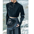 Load image into Gallery viewer, [Big Blue Dragon Series] ★China style skirt★ Bottoms fake layered black black slimming design.
