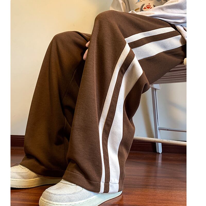 [SENSU Series]★Casual Pants★ 3color Bottoms Pants Unisex Men's Vertical Striped Striped Pattern Black Beige Coffee Color