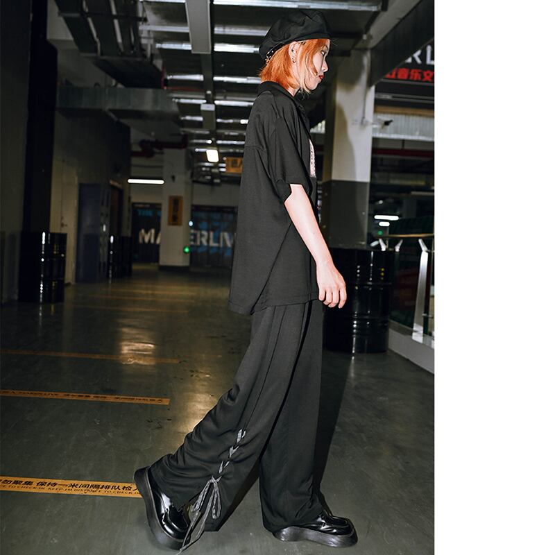 [Ancient monster house---Yunmeng Yukan series]★China style pants★Bottoms Gaucho pants Black Black slimming wear