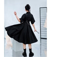 Load image into Gallery viewer, [Kyoto series]★China style dress★ Embroidery irregular unique design cool black black
