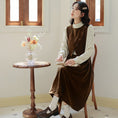 Load image into Gallery viewer, [CHIC Series] ★One Piece★ Faux Layered Corduroy Coffee Color Date Improves Temperament
