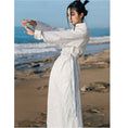 Load image into Gallery viewer, [Daiseiryusu Series]★Chinese style dress★ 2color black or white long length Chinese clothes switching stand neck
