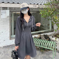 Load image into Gallery viewer, [XIAOCAI Series] ★One Piece★ Parka Dress, Slimming, Large Size, Fashion, Gray, Gray
