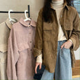 Load image into Gallery viewer, [XIAOXIN series]★Shirt★ 3color tops corduroy beige brown pink simple easy to match
