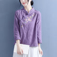 Load image into Gallery viewer, [Qing Series]★Chinese style tops★ 4color embroidered tops slimming Chinese clothes White Blue Green Purple Pink
