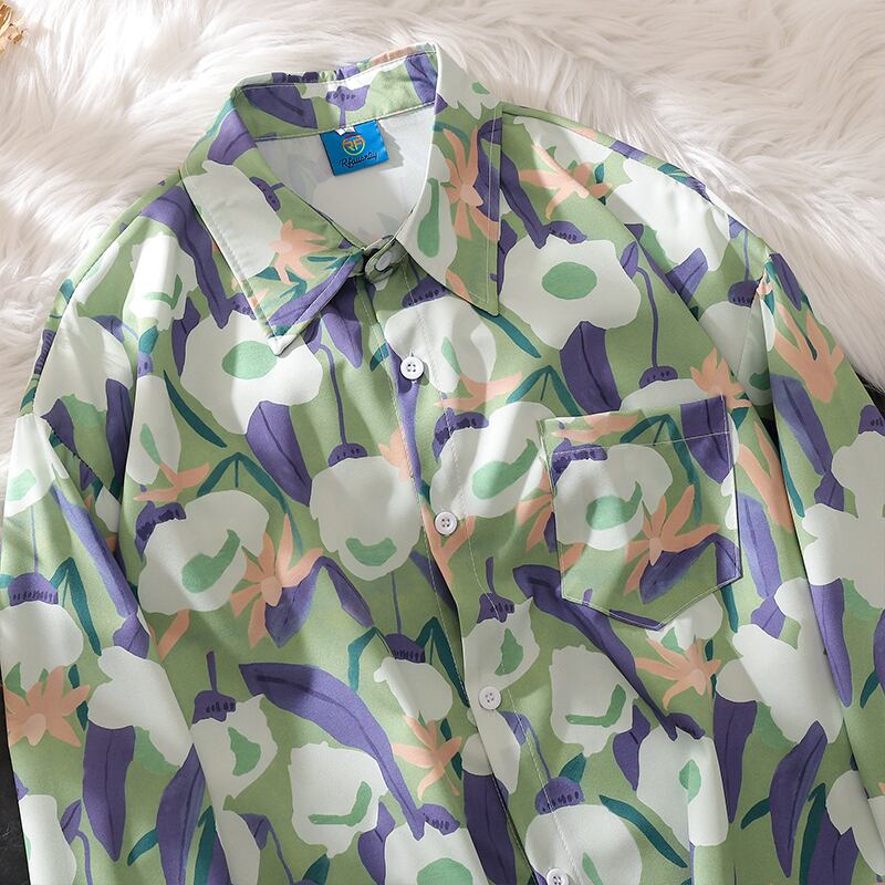 [HTTAOSUP Series]★Shirt★ 2color Tops Short Sleeve Shirt Unisex Men's ML XL 2XL Aloha Shirt