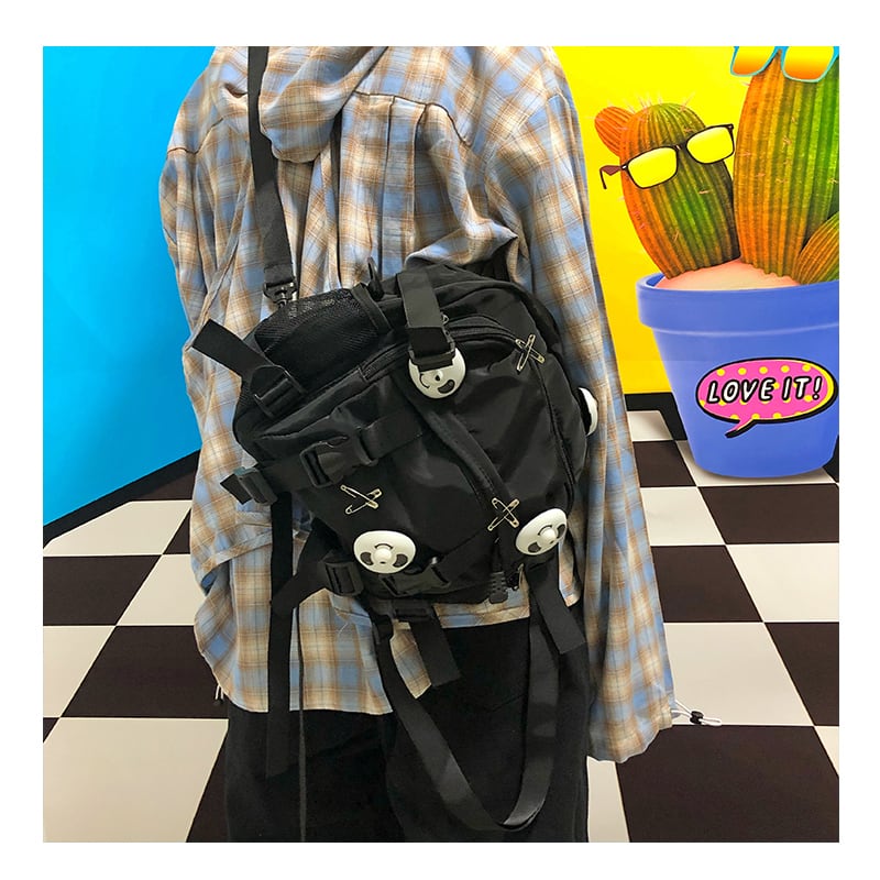 [Eddy Studio Series]★Rucksack★ Panda Cute Large Capacity Fashion Black Men's Women's