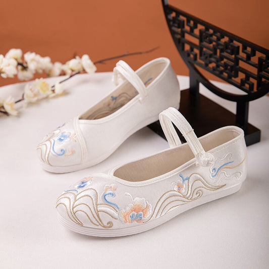 [BAIQIN Series] ★Embroidery shoes★ Size 34-40 2color Shoes Chinese style shoes Tang suit Hanfu retro white green