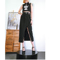 Load image into Gallery viewer, [Kokaisha---Hikimai Series] ★Denim skirt★ 2color bottoms with belt and slit black blue
