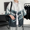 Load image into Gallery viewer, [Emeisa Series]★China Style Shirt★ 3color Tops Unisex Men's Fashion Snowy Mountain Pattern
