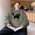 Load image into Gallery viewer, [YOULIN Series] ★Tops★ 4color Unisex Men's Cat Suede Cartoon
