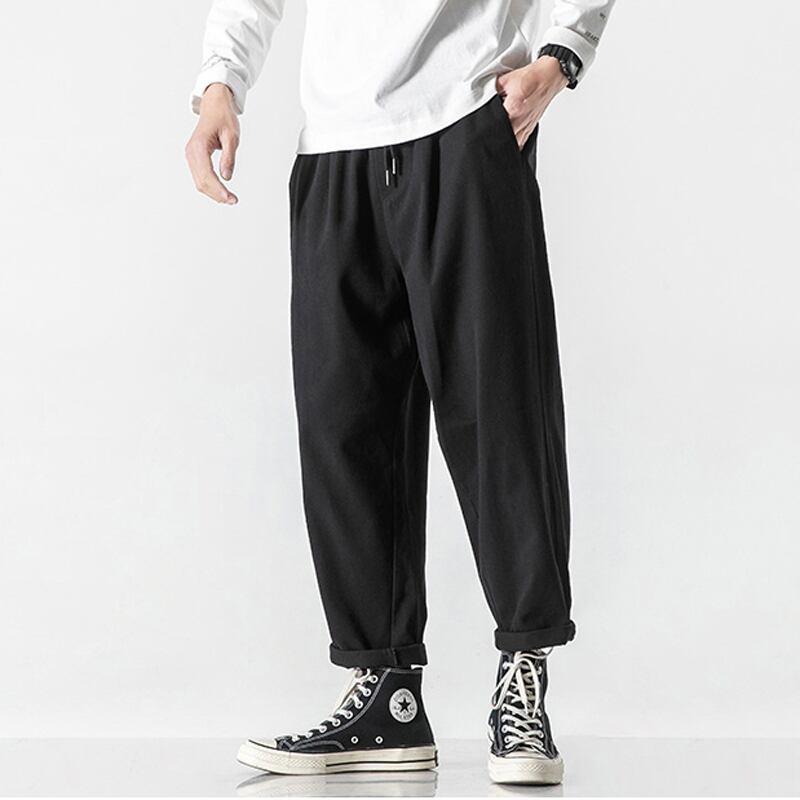 [BIGEMAN Series] ★Casual Pants★ 2color Quarter-length Bottoms Pants Unisex Men's Large Size Retro Commuting