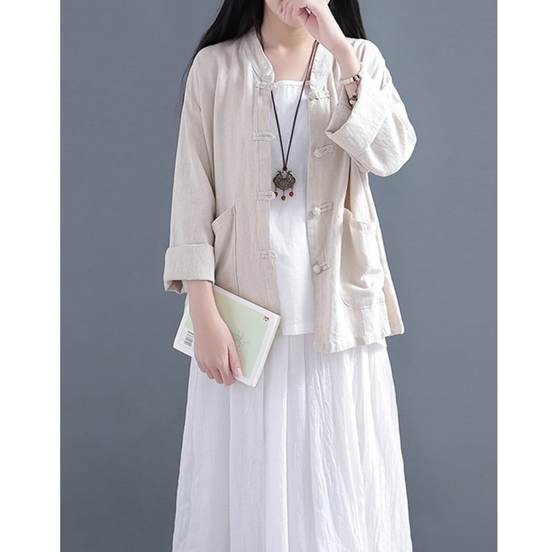 [Qing Series] ★Chinese style tops★ Outer cardigan, improved Tang suit, one size fits most, 5 colors to choose from, Chinese clothes, loose fitting