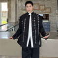 Load image into Gallery viewer, [Illustrated series] ★China style jacket★ Outerwear, unisex, men's black, black text pattern, cool
