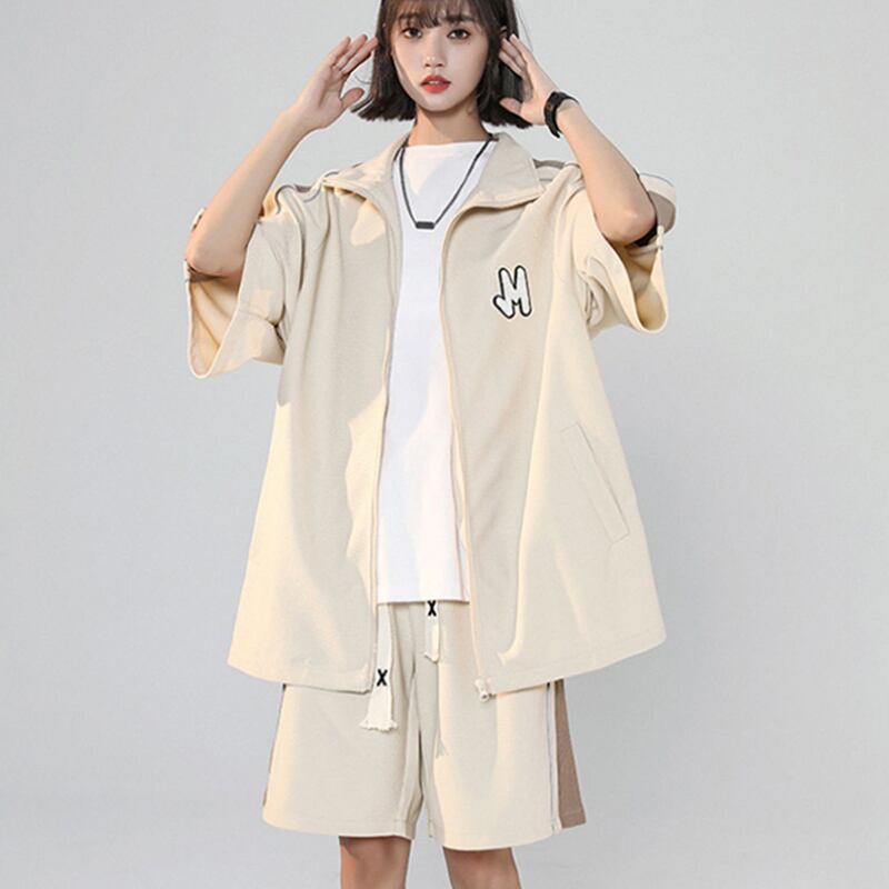 [SENSU Series]★Setup★ 3color POLO shirt + shorts 2-piece set Top and bottom set Green Beige Coffee color