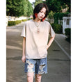 Load image into Gallery viewer, [Kokaisha---Renketsu Rules Series]★China style trousers★Shorts, half-length, denim, fashion, blue, blue
