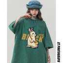 [YOUHAN Series]★T-shirt★ 4color Tops Unisex Men's Short Sleeve Tops Retro Loose Rabbit Rabbit