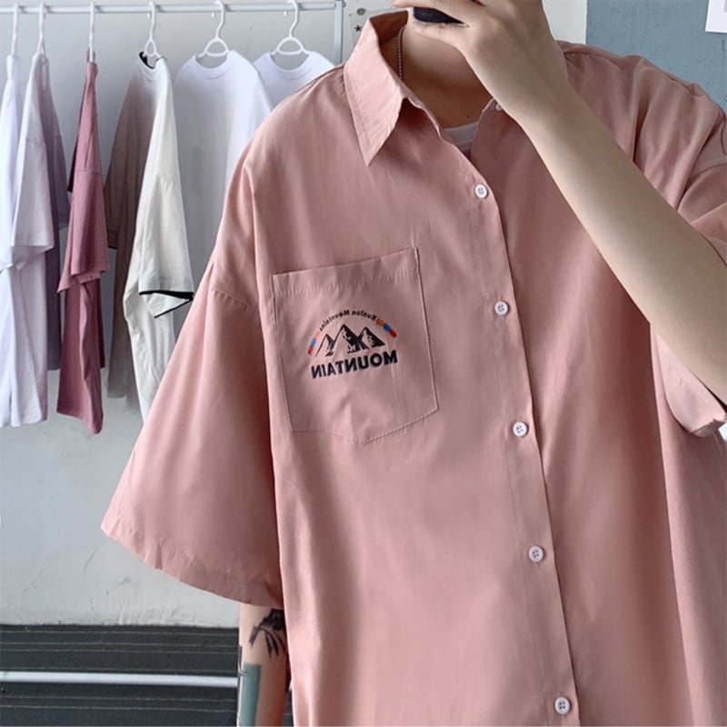 [SENSU Series] ★Short sleeve shirt★ Tops 4 colors Unisex Men's Large size Casual Easy to match