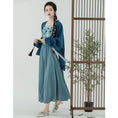 Load image into Gallery viewer, [YIYUN Series] ★Chinese style setup★ 2-piece set Happi coat + hanging dress Chinese clothes Blue Blue
