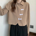 Load image into Gallery viewer, [壹號人家 Series] ★China style shirt★ 4 colors POLO neck China button tops Brown Black White Blue
