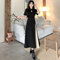 Load image into Gallery viewer, [DONGXIAOJIE series] ★China style dress★ Summer clothes, fake layered, large size, slimming, plain color, commuting
