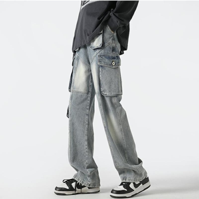 [Emeisa Series]★Pants★ Casual Pants 3color Unisex Men's Denim Pants Black Blue Coffee Color