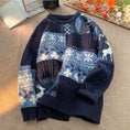 Load image into Gallery viewer, [Morimoto series] ★Sweater★ 3color tops, thick, warm, unisex, men's, floral pattern, retro, color scheme, easy to match
