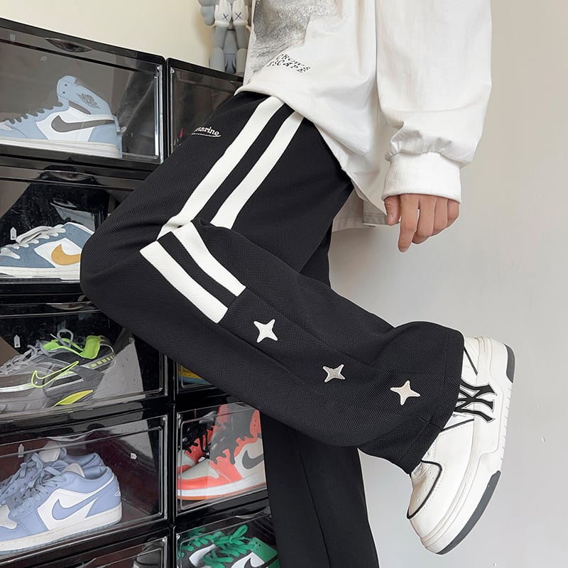 [V37 Series] ★Casual Pants★ 3color Bottoms Trousers Unisex Men's Vertical Striped Striped Pattern Sports Style