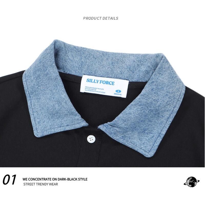 [Escaped Earth Series]★Polo Shirt★ 3color Tops T-shirt Short Sleeve Unisex Men's Alphabet Casual