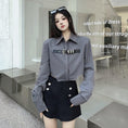 Load image into Gallery viewer, [Style Series]★Shirt★ Tops Short Length Long Sleeve Gray Gray Women's Unique Slimming Fashionable SM
