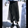 Load image into Gallery viewer, [Kokaisha Series] ★China style pants★ Chiffon gaucho pants Spring/Summer Loose Black Black SML XL
