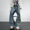 Load image into Gallery viewer, [V37 Series]★Denim Pants★ Pants Bottoms Unisex Men's Star Pattern Blue Blue SML XL 2XL 3XL
