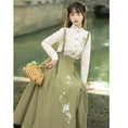 Load image into Gallery viewer, [Kaede bamboo---green series] ★Chinese style setup★ 2-piece set, shirt + hanging skirt, Chinese clothes, date, commuting
