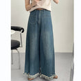 Load image into Gallery viewer, [Togawa Series] ★Denim Pants★ Gaucho Pants Trousers Bottoms Wide Pants Blue Blue ML
