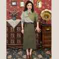 Load image into Gallery viewer, [Misslin Fashion Series]★Setup Single Order★ Shirt or Skirt Faux Layered Striped Pattern Green
