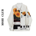 Load image into Gallery viewer, [MSHI CLUB Series]★Shirt★ Tops Oil Painting Style Print SML Retro Ladies Sunflower Spring/Summer
