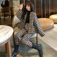 Load image into Gallery viewer, [Myojo Girl Series] ★China style setup★ 2-piece set Chinese clothes, improved Tang clothes, plaid pattern, thick autumn clothes, winter clothes ML XL 2XL
