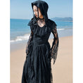 Load image into Gallery viewer, [Daiseiryusu Series] ★One Piece★ Lace Hat is removable Designed Black Black Long length
