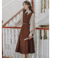 Load image into Gallery viewer, [XIAOSIJI Series]★Setup★ 3color 3-piece set Tops + Dress + Belt Check pattern Literary style
